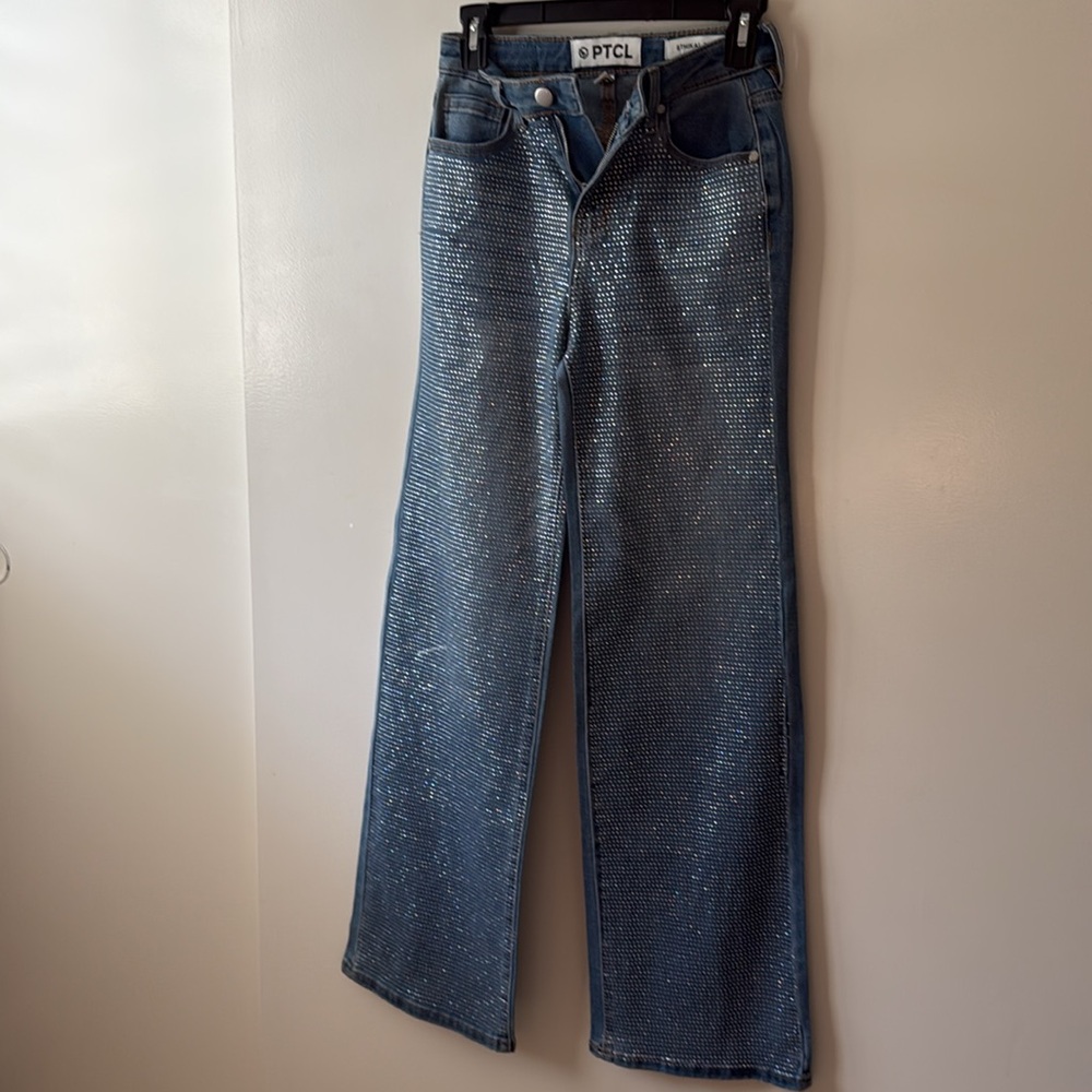PTCL rhinestone blue jeans